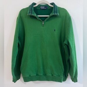 Ralph Lauren Men's Green Zip-Up Sweater
